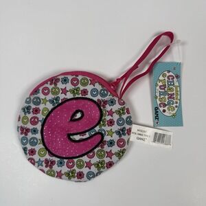Ganz Change Coin Purse "E" Retro Peace Love Butterfly Zipper Lightweight NWT